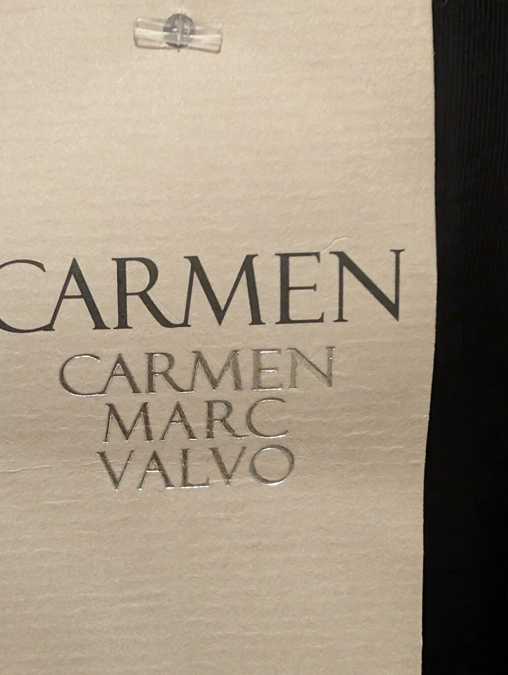 Carmen Marc Valvo Taupe and Black Zebra-Striped Short Sleeve Blouse - Picture 9 of 9